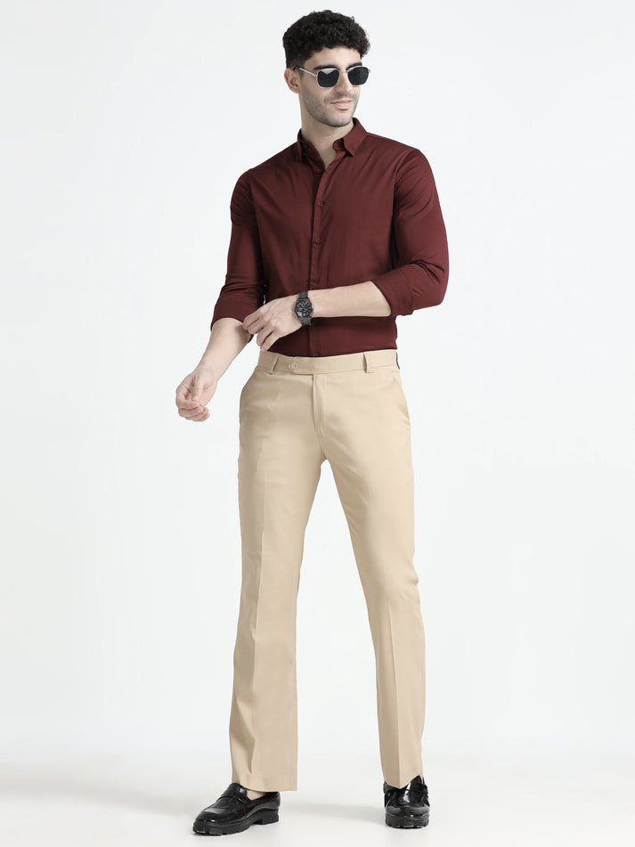 Wee 2.0 - Bootcut Formal Pant - Beige